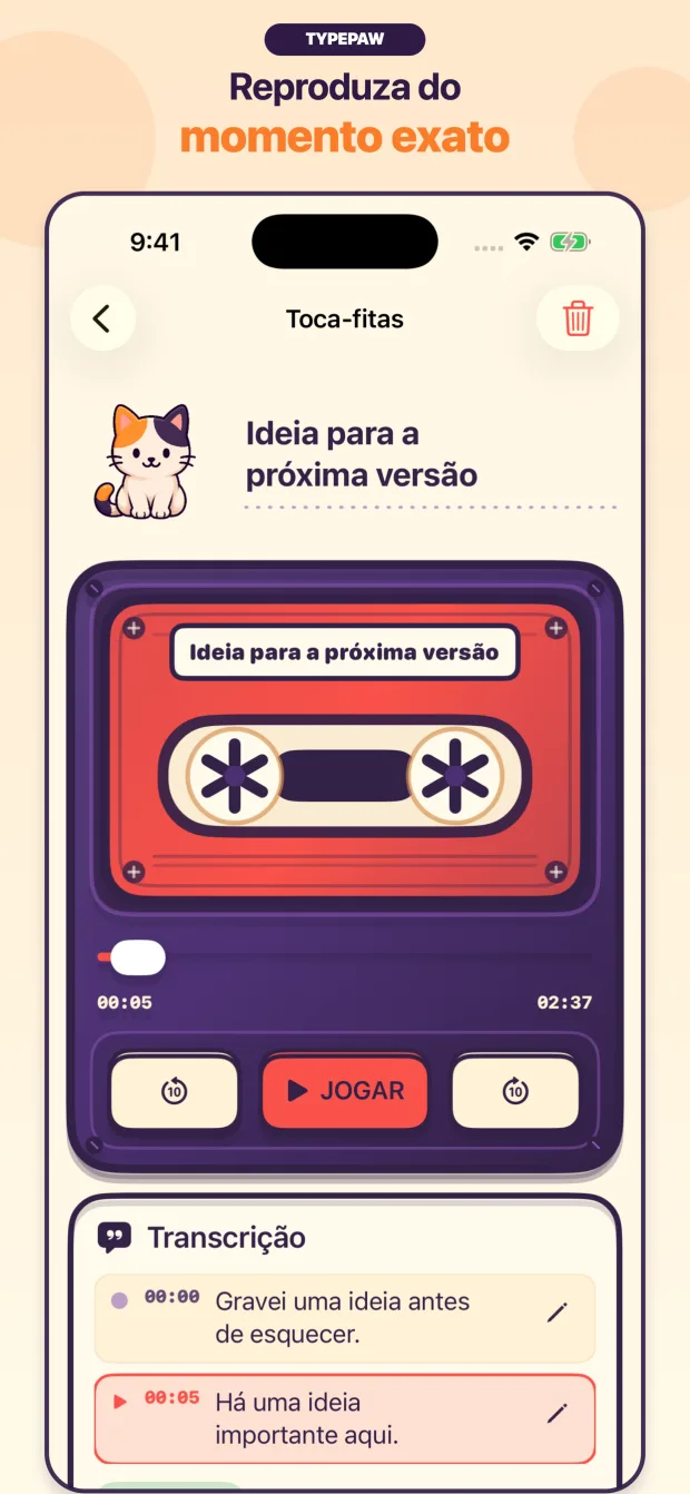 Player TypePaw no trecho encontrado